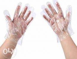 100 transparent Disposable gloves