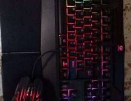 glowing keyboard and mouse