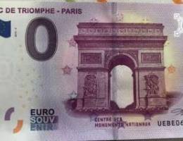 billet zero euro bought from arc de triomp...