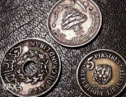 3 old coins Lebanon