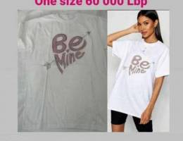 Be Mine tshirt lon abyad