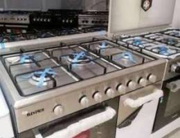 Italian gas oven 5 eyes white stainless