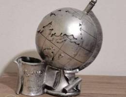 Silver Globe Pencil Holder