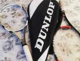 Two professional danlop tennis rackets + b...