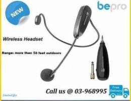 BePro 2.4 GHZ wireless headset microphone,...