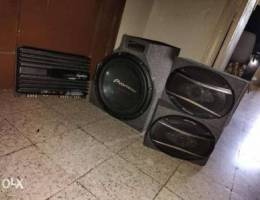 bazouka pioneer + ampli(sony) + 2 speaker ...