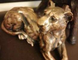 Copper statue lion