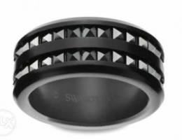 Titanium black Swarovski ring