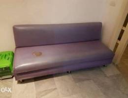 Leather couch with storage