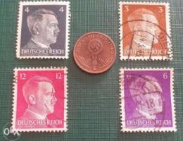Hitler Nazi coin 1 pfennig 1938 WW2 plus s...
