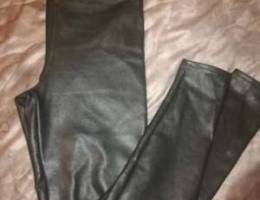 Leathers pant dark green