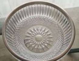 Antic cristal bowl with silverplated rim Ø¬...